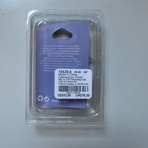 NWT- Claire's belly button piercing rhinestones - Picture 3 of 3